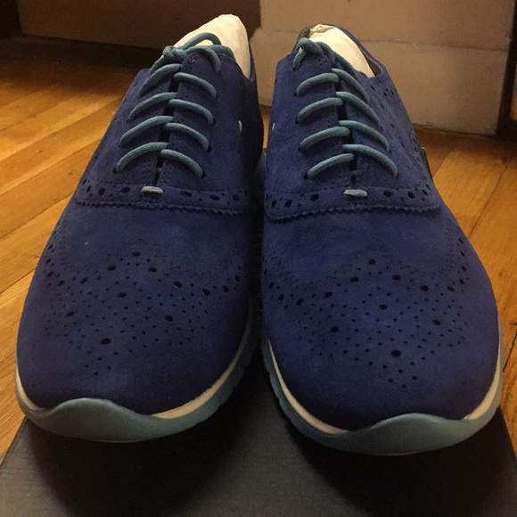 NIB Cole Haan ZeroGrand Wingtip Blue Oxfords, US 9 - Picture 4 of 8